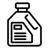 Plastic bottle icon with handle containing liquid product with blank label for branding vector