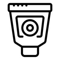Security camera capturing footage with wide angle lens for surveillance and safety vector