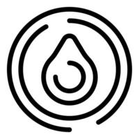 Simple water drop symbol with circular lines representing waves vector