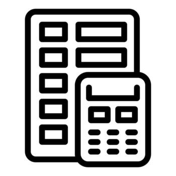 contador calculador corporativo impuestos utilizando calculadora con hoja de cálculo software vector