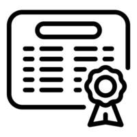 Official document with lines and ribbon stamp representing validation of information vector