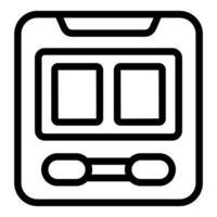 Makeup palette showing two empty square compartments and two applicators for applying cosmetics vector