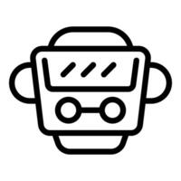 Line icon of a vr headset with an augmented reality interface vector