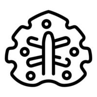 Virus with tentacles attacking a cell with a nucleus, microbiology and virology concept icon vector