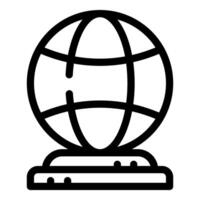 World globe standing on a platform representing global business and international relations vector
