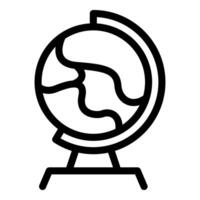Simple line art icon logo of a world globe rotating on its axis vector