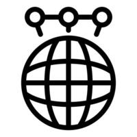 Global network icon showing worldwide connection and internet communication vector