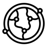 Global network connecting continents with lines and dots symbolizing international communication vector