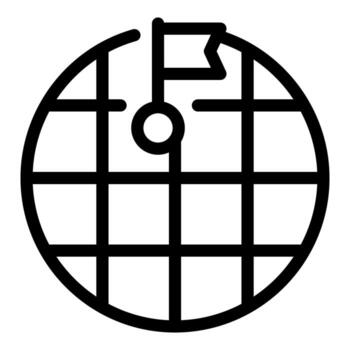 global destino señalando un específico ubicación en tierra con un bandera icono vector