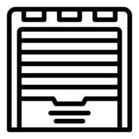 Line icon style illustration of a roll up garage door representing security and protection vector