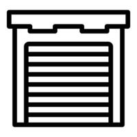 Simple garage door icon with horizontal lines and small roof vector
