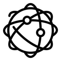 Global network connecting dots around sphere symbolizing worldwide communication vector