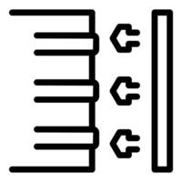 Server rack icon showing data transferring with arrows pointing to the right vector