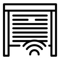 Automatic garage door controlled by remote controller icon outline vector