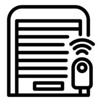 Garage door being remotely controlled by a homeowner using a smartphone app with wifi connection vector