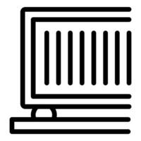Simple bold icon of a container on a loading platform for logistics vector