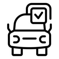 Car passing inspection with checkmark icon representing safety and reliability vector
