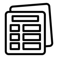 Simple clean line art icon of a calculator showing numbers vector