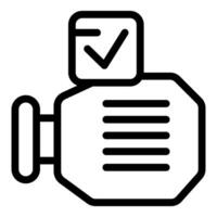 Electric engine passing quality control with check mark symbol vector
