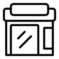 Simple black and white icon of a shop building showing its facade vector