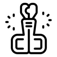 Black outline icon of a robot holding a lightbulb, symbolizing artificial intelligence generating new ideas vector