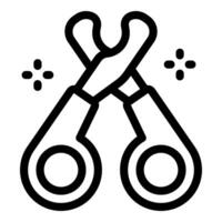 Simple line drawing of a pair of clippers for trimming pet nails vector