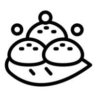 Three sesame buns lying on a plate for breakfast vector