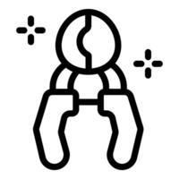 Nutcracker tool cracking a nut open icon vector