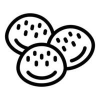 Three delicious cookies are smiling on white background vector