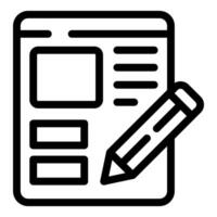 Web design process being edited with a pencil icon vector