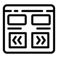 Website layout featuring navigation buttons for seamless browsing experience vector