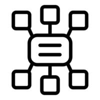 Central hub connecting multiple nodes representing data network infrastructure vector