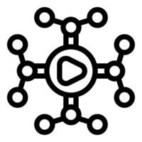 Icon depicting marketing campaign sharing concept with connected network vector