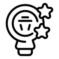 Light bulb is being awarded three stars for its creative and innovative idea vector