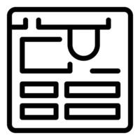 Simple icon of a web design project open on a computer vector