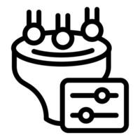 Smart home device controlling room temperature with mobile app icon vector