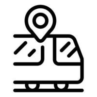 Location pin showing train station arrival point on map vector
