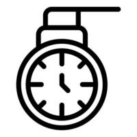 Round clock hanging showing time passing concept vector