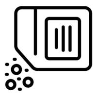 Sim card chip losing data transforming into binary code particles vector