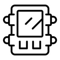 Line drawing of an electric control panel monitoring system vector