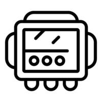 Electric meter showing energy consumption data with buttons for control vector