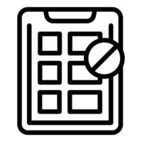Smartphone showing blocked apps on screen icon vector