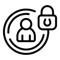 This minimalist icon represents the concept of data privacy and security vector