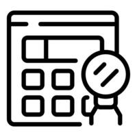 Website under magnifying glass representing seo audit and optimization vector