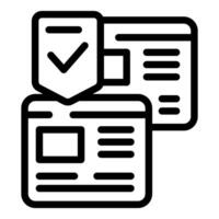 Secure webpage receiving validation with check mark icon vector