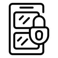 Smartphone being protected by a lock with number zero for digital security vector
