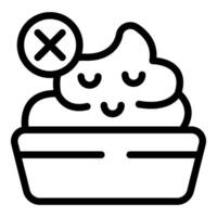 Cute character refusing moldy food in bowl representing food poisoning vector
