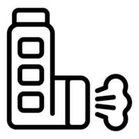 Inhaler relieving asthma attack with vapor puffs coming out vector