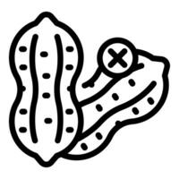 Peanut allergy icon showing groundnut as dangerous food vector