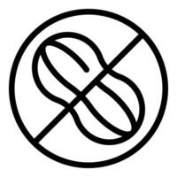 Peanut free food allergy stop sign circle icon representing no peanuts allowed vector
